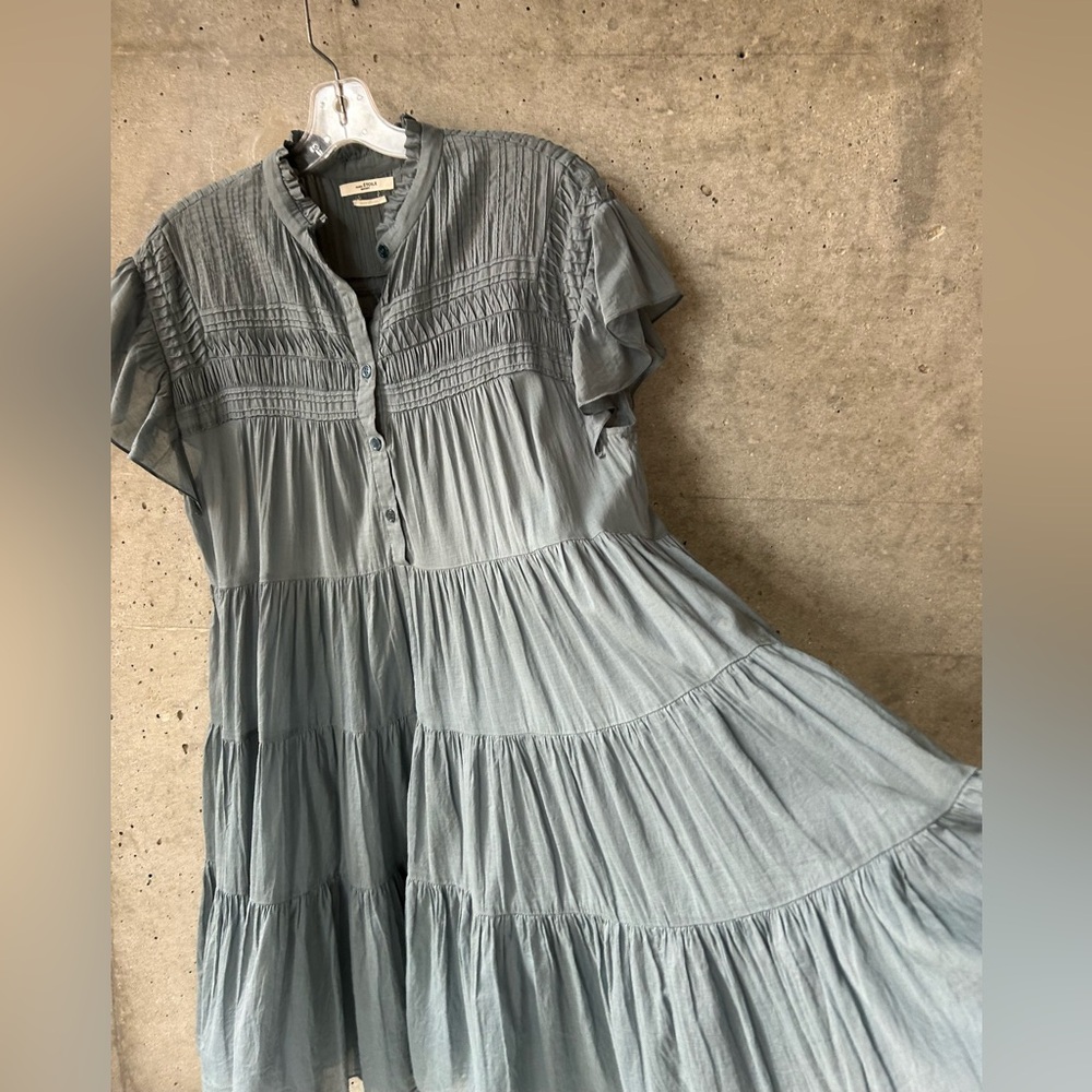 Isabel Marant Blue Mini Dress with Ruffles - Picture 3 of 11